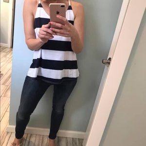 Navy and white tank top
